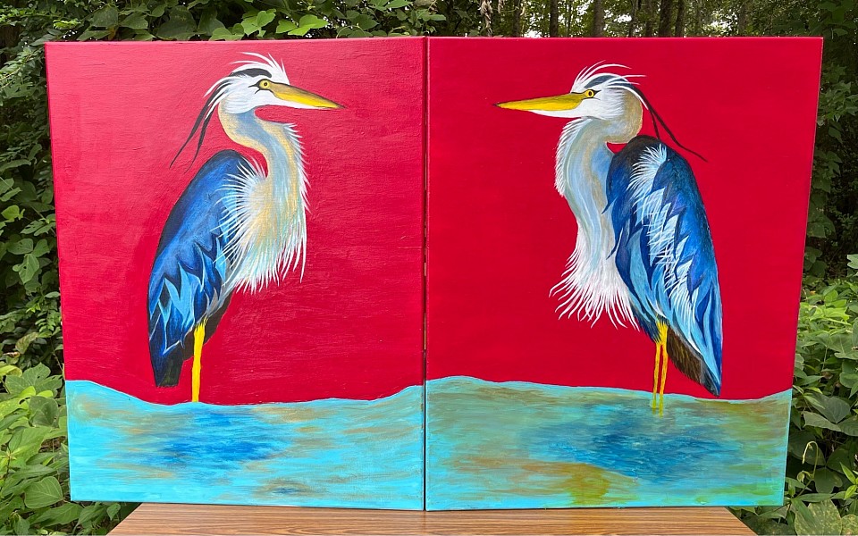 Great blue Herons by Jacqueline Cara Mostafa