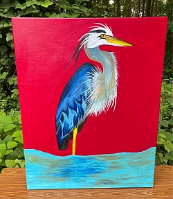 Great Blue Heron by Jacqueline Cara Mostafa