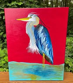 Great Blue Heron by Jacqueline Cara Mostafa